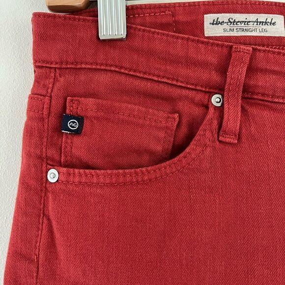 AG The Stevie Ankle Slim Straight Rust Jeans | Size 28R - Picture 3 of 10
